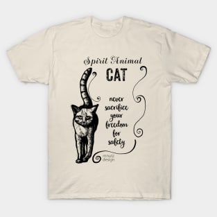 Spirit animal cat black T-Shirt